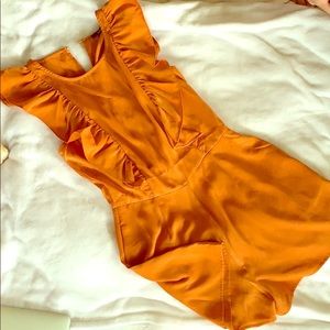 NWT silky orange romper